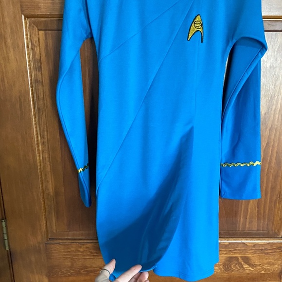 Star Trek Blue Starfleet Tunic Dress with Black Collar NWOT - Picture 11 of 11